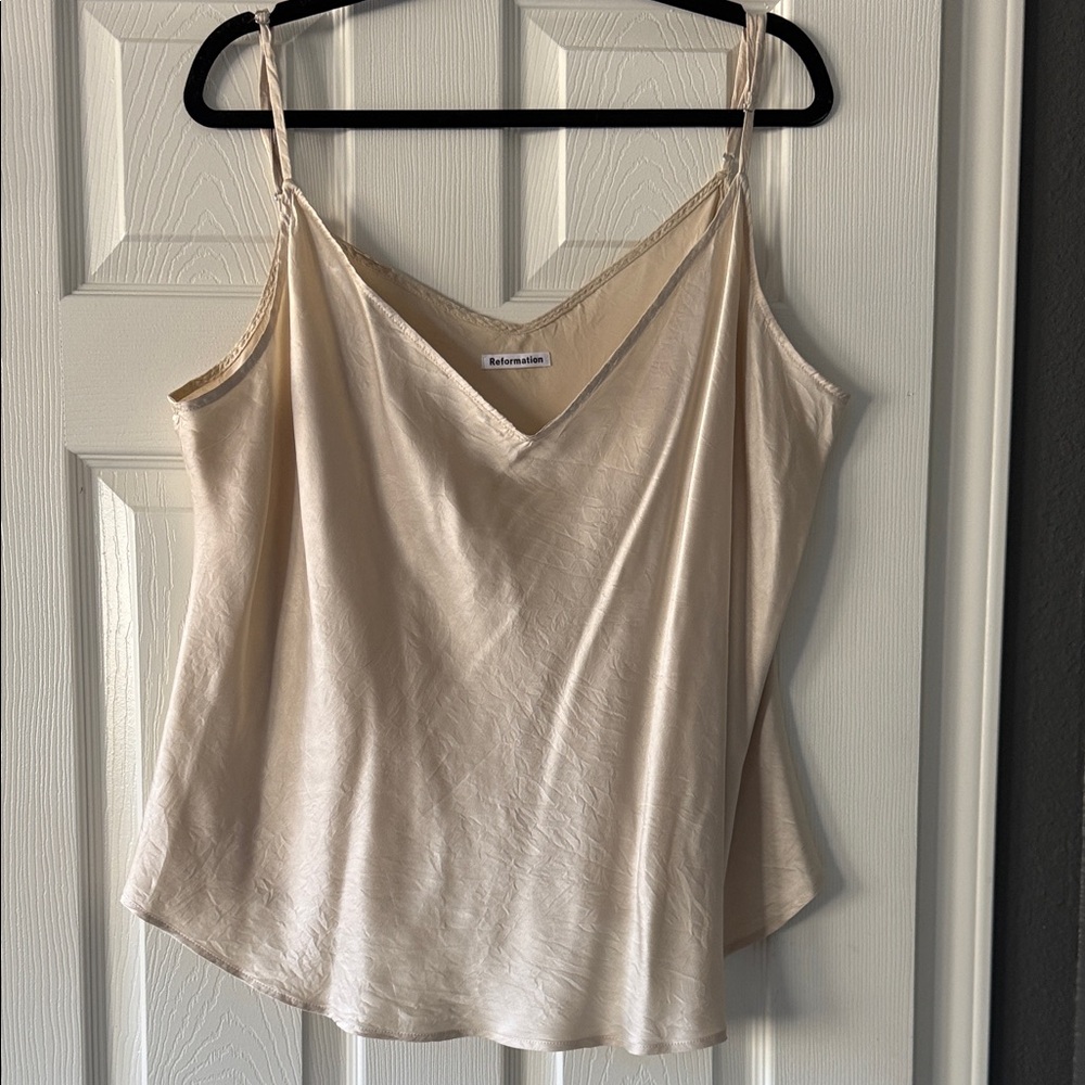Reformation Cream Silk Camisole